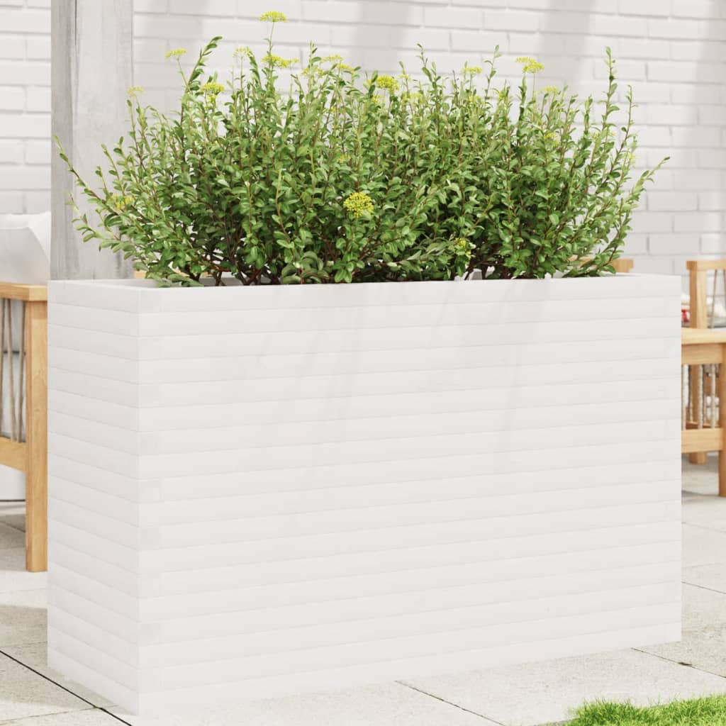 vidaXL plantekasse 110x40x68,5 cm massivt fyrretræ hvid vidaXL plantekasse 110x40x68,5 cm massivt fyrretræ hvid
