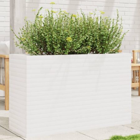 vidaXL plantekasse 110x40x68,5 cm massivt fyrretræ hvid