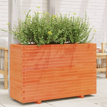 vidaXL plantekasse 110x40x72 cm massivt fyrretræ gyldenbrun