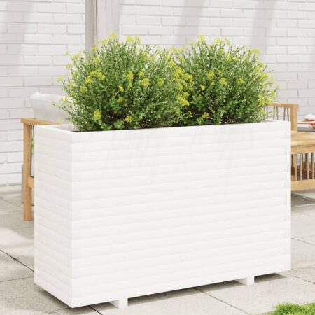 vidaXL plantekasse 110x40x72,5 cm massivt fyrretræ hvid