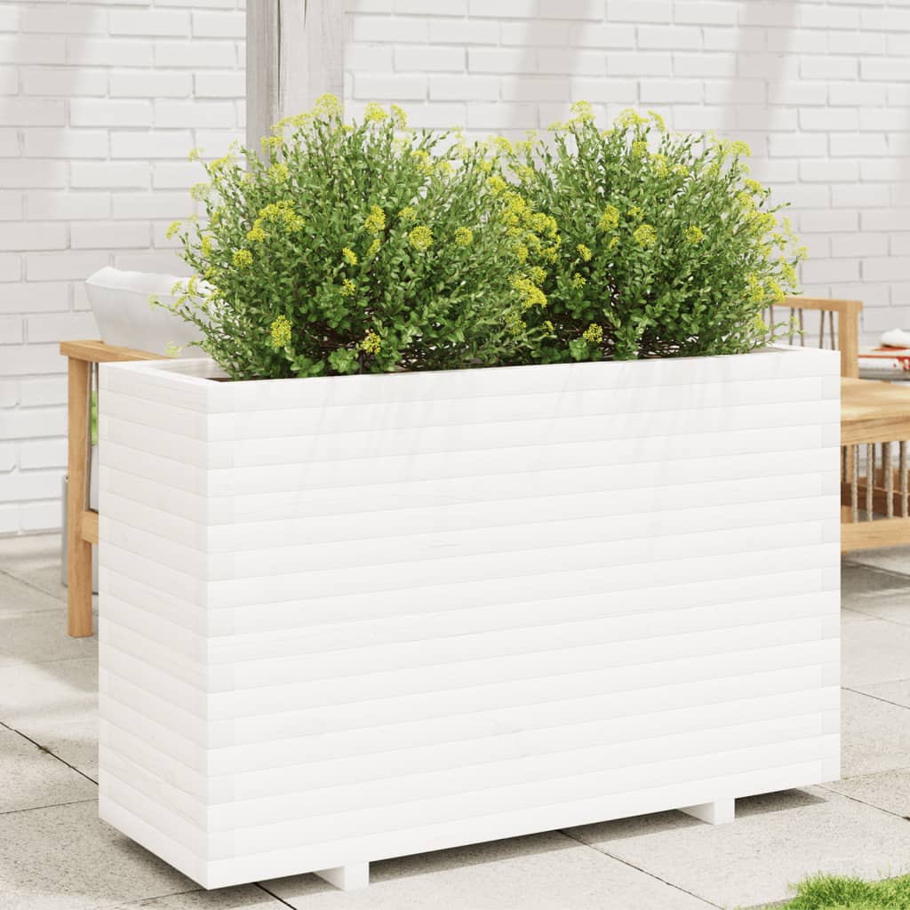 vidaXL plantekasse 110x40x72,5 cm massivt fyrretræ hvid vidaXL plantekasse 110x40x72,5 cm massivt fyrretræ hvid
