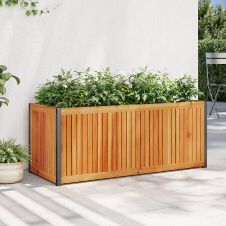 vidaXL plantekasse 110x45x44 cm massivt akacietræ og stål