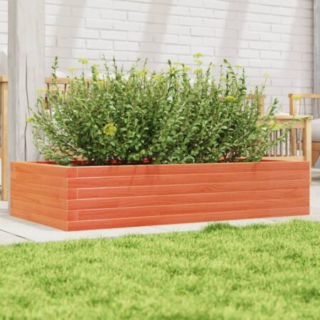 vidaXL plantekasse 110x60x23 cm massivt fyrretræ gyldenbrun