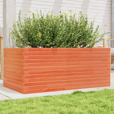 vidaXL plantekasse 110x60x46 cm massivt fyrretræ gyldenbrun