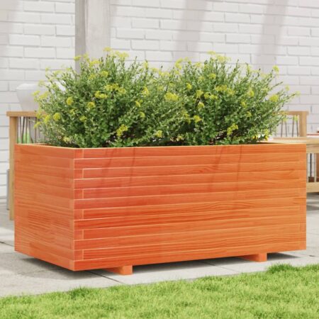 vidaXL plantekasse 110x60x49,5 cm massivt fyrretræ gyldenbrun