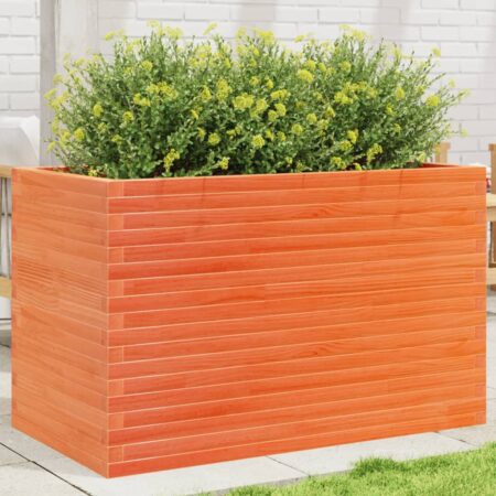 vidaXL plantekasse 110x60x68,5 cm massivt fyrretræ gyldenbrun