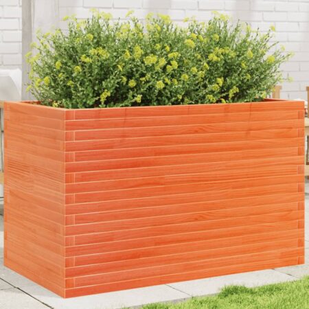 vidaXL plantekasse 110x60x68,5 cm massivt fyrretræ gyldenbrun
