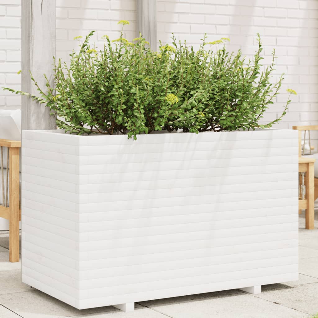 vidaXL plantekasse 110x60x72 cm massivt fyrretræ hvid vidaXL plantekasse 110x60x72 cm massivt fyrretræ hvid