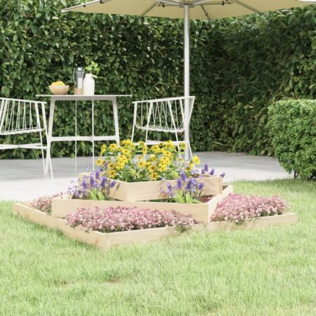 vidaXL plantekasse 112x112x27 cm massivt fyrretræ
