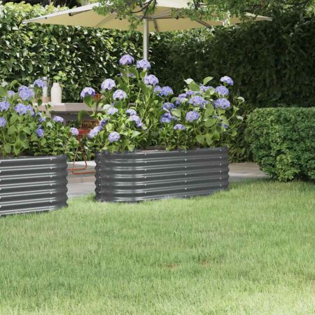 vidaXL plantekasse 114x40x36 cm galvaniseret stål antracitgrå