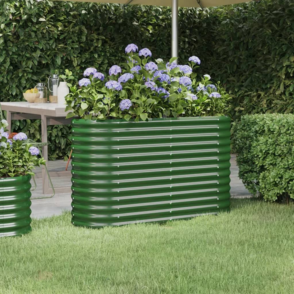 vidaXL plantekasse 114x40x68 cm galvaniseret stål grøn vidaXL plantekasse 114x40x68 cm galvaniseret stål grøn