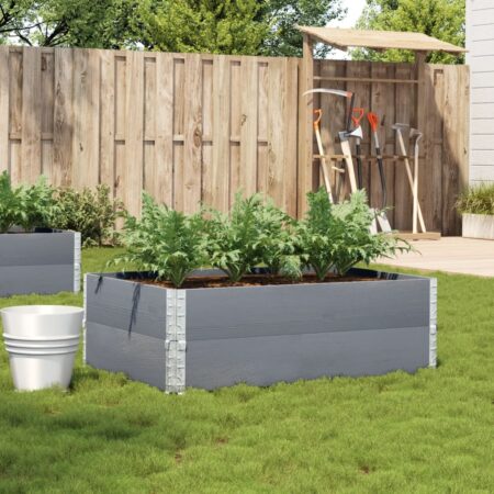 vidaXL plantekasse 120x80 cm massivt fyrretræ grå