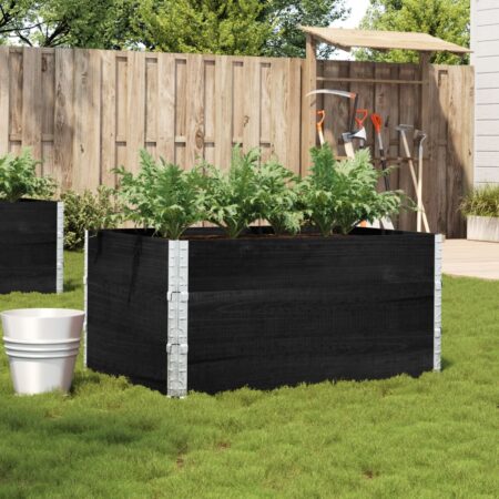 vidaXL plantekasse 120x80 cm massivt fyrretræ sort