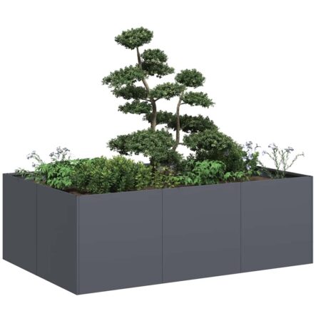 vidaXL plantekasse 120x80x40 cm stål antracitgrå