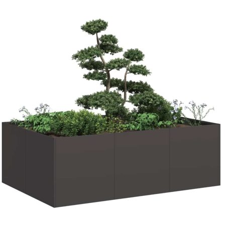 vidaXL plantekasse 120x80x40 cm stål sort