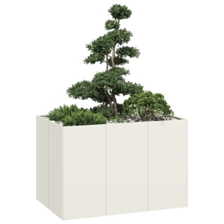 vidaXL plantekasse 120x80x80 cm stål hvid