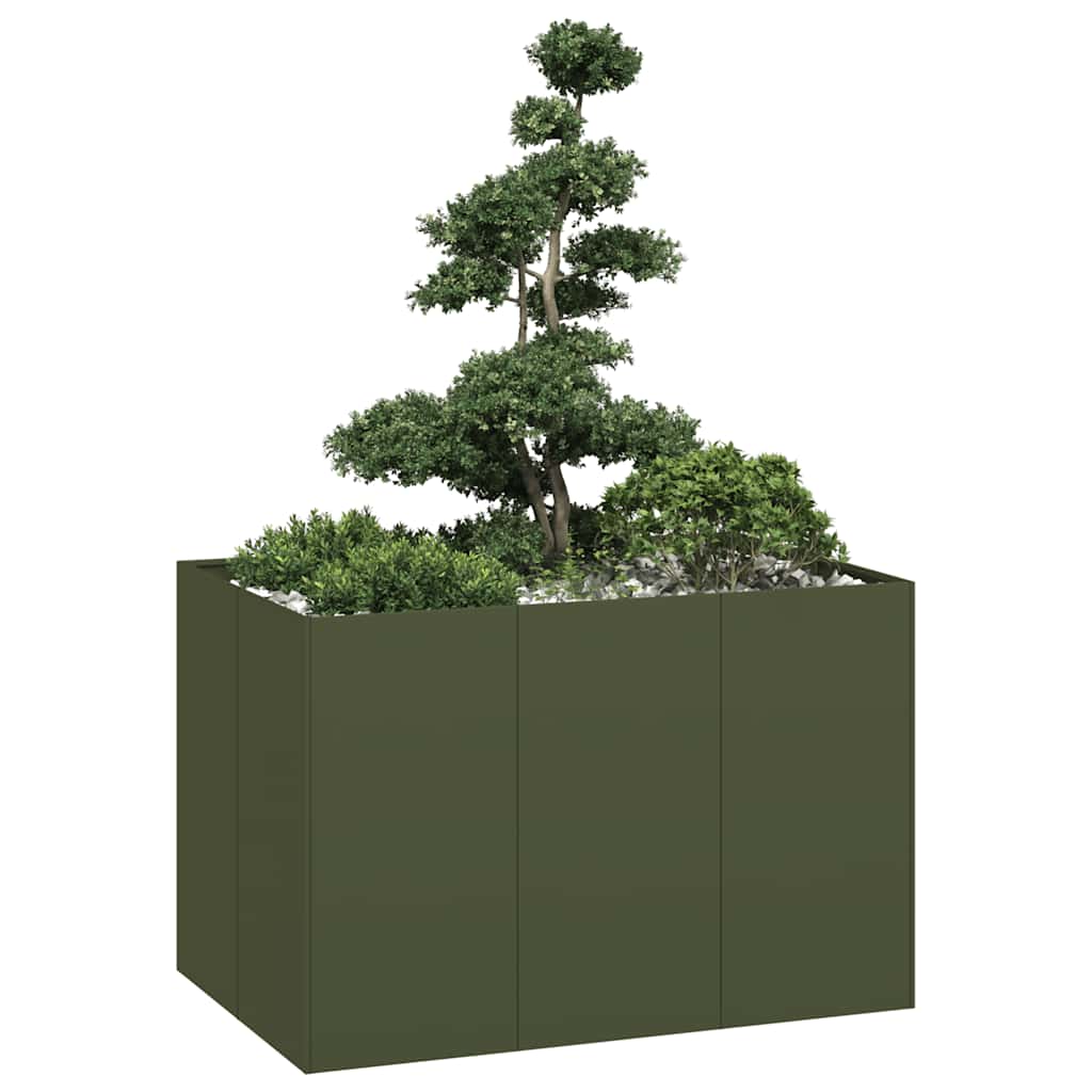vidaXL plantekasse 120x80x80 cm stål olivengrøn vidaXL plantekasse 120x80x80 cm stål olivengrøn