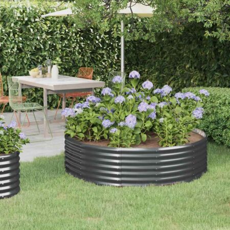 vidaXL plantekasse 140x140x36 cm galvaniseret stål antracitgrå