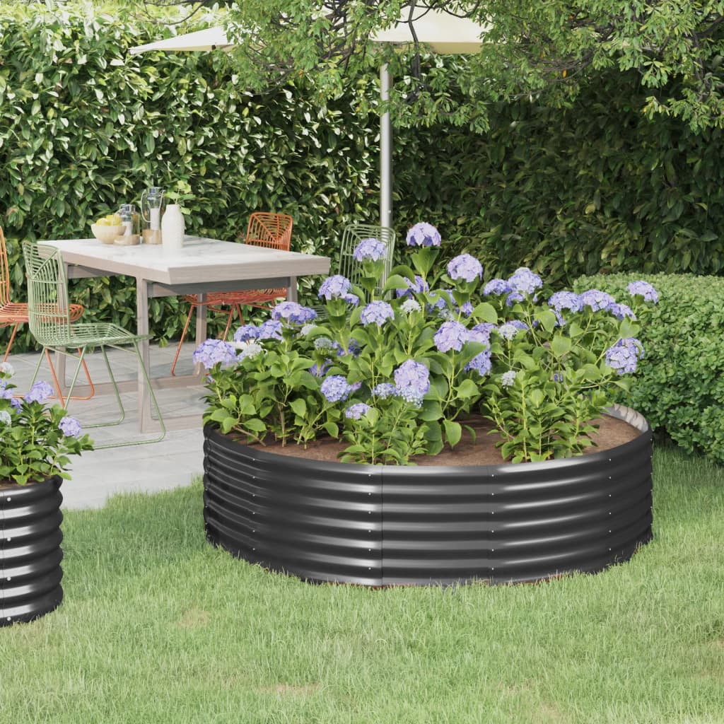 vidaXL plantekasse 140x140x36 cm pulverlakeret stål antracitgrå vidaXL plantekasse 140x140x36 cm pulverlakeret stål antracitgrå