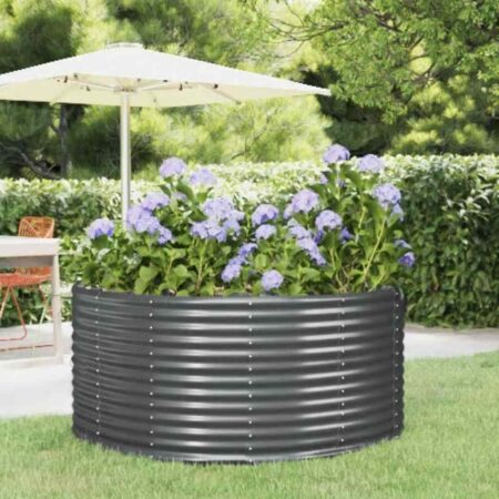 vidaXL plantekasse 140x140x68 cm galvaniseret stål antracitgrå