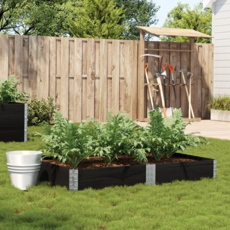 vidaXL plantekasse 150x100 cm massivt fyrretræ sort