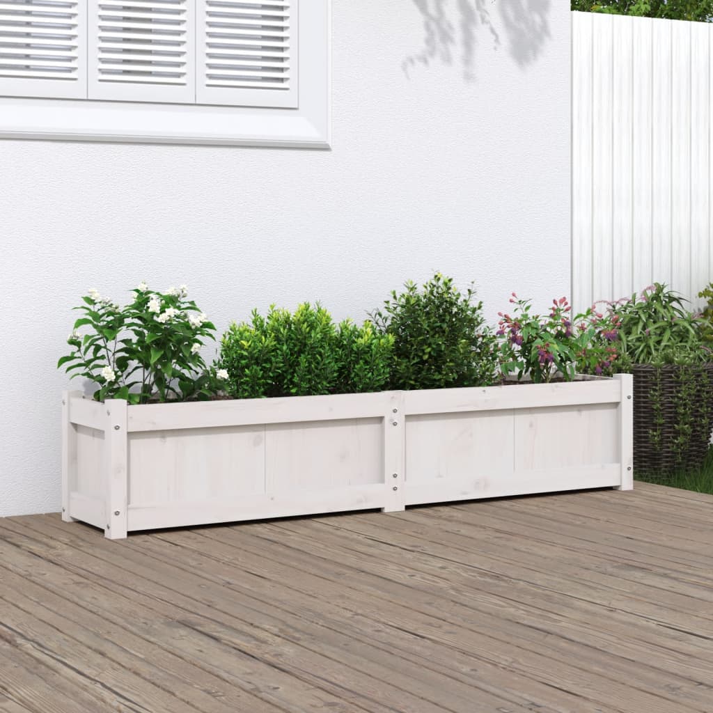 vidaXL plantekasse 150x31x31 cm massivt fyrretræ hvid vidaXL plantekasse 150x31x31 cm massivt fyrretræ hvid