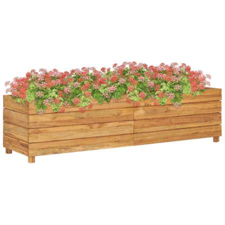 vidaXL plantekasse 150x40x38 cm massivt teaktræ og stål