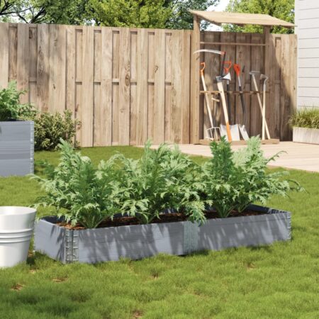 vidaXL plantekasse 150x50 cm massivt fyrretræ grå
