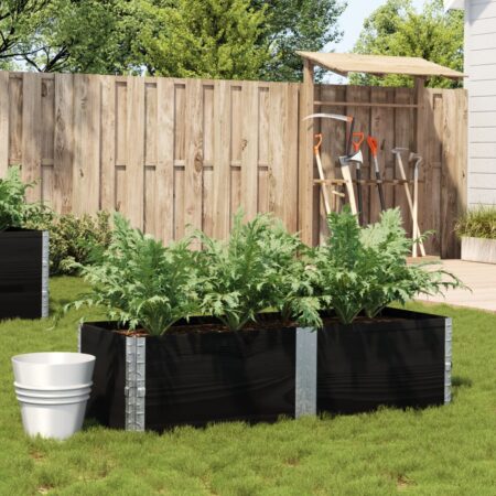 vidaXL plantekasse 150x50 cm massivt fyrretræ sort