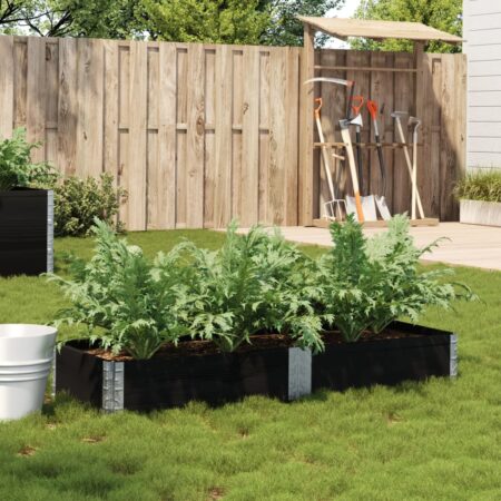 vidaXL plantekasse 150x50 cm massivt fyrretræ sort