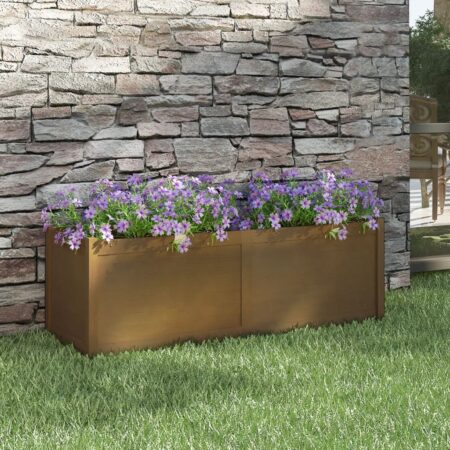vidaXL plantekasse 150x50x50 cm massivt fyrretræ gyldenbrun