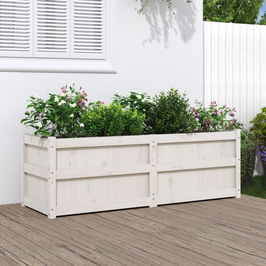 vidaXL plantekasse 150x50x50 cm massivt fyrretræ hvid vidaXL plantekasse 150x50x50 cm massivt fyrretræ hvid