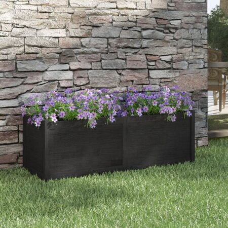 vidaXL plantekasse 150x50x50 cm massivt fyrretræ sort