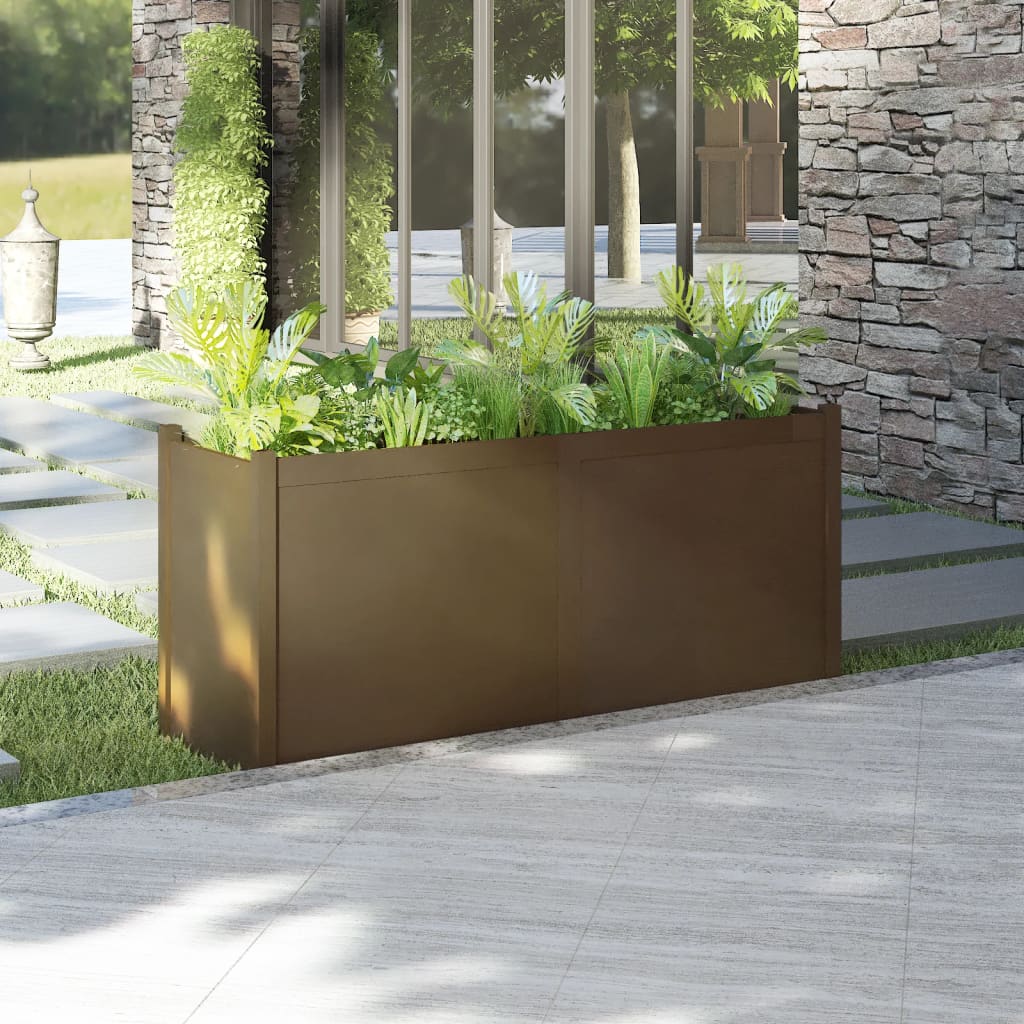 vidaXL plantekasse 150x50x70 cm massivt fyrretræ gyldenbrun vidaXL plantekasse 150x50x70 cm massivt fyrretræ gyldenbrun