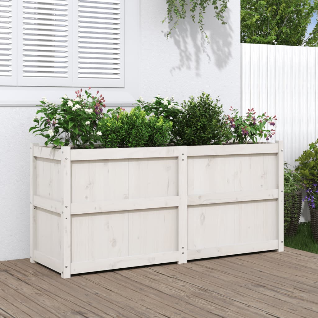 vidaXL plantekasse 150x50x70 cm massivt fyrretræ hvid vidaXL plantekasse 150x50x70 cm massivt fyrretræ hvid
