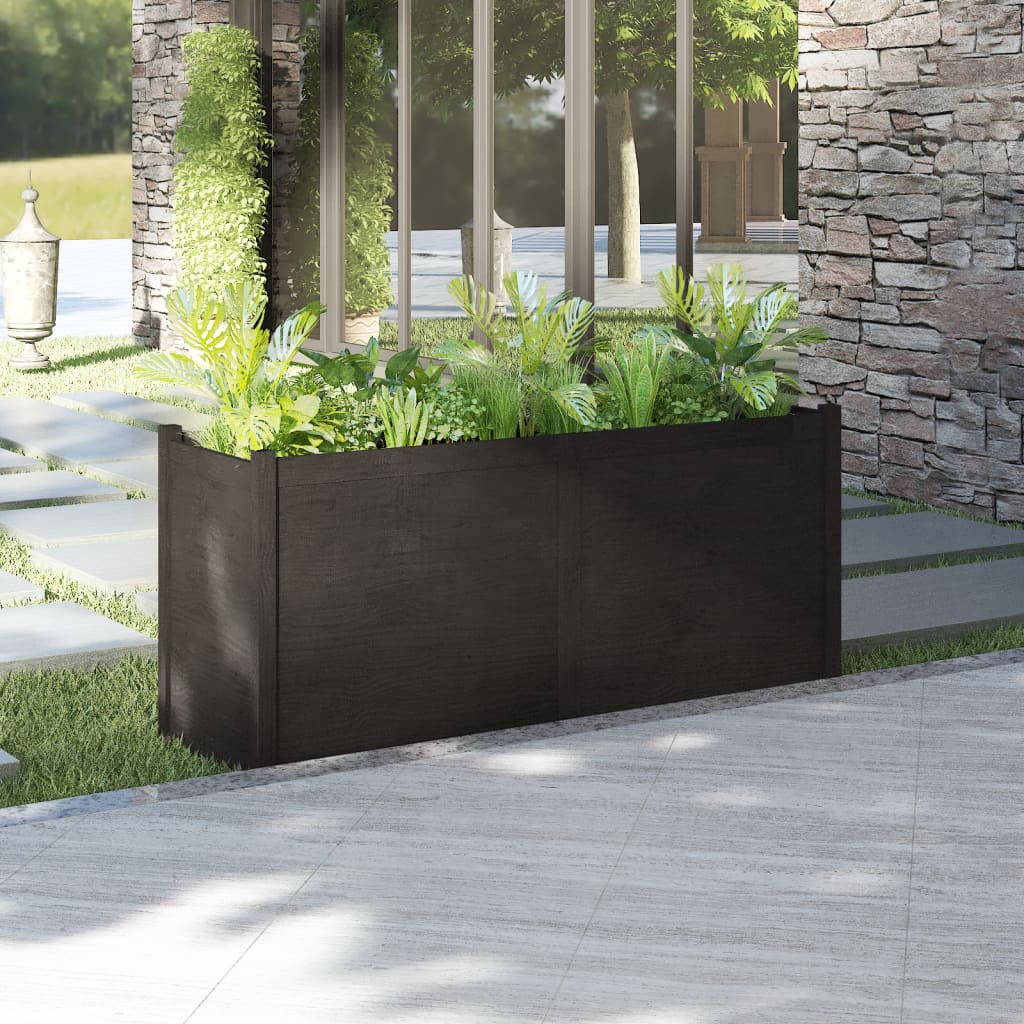 vidaXL plantekasse 150x50x70 cm massivt fyrretræ sort vidaXL plantekasse 150x50x70 cm massivt fyrretræ sort