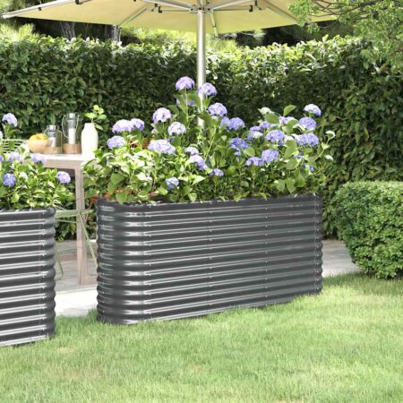 vidaXL plantekasse 152x40x68 cm galvaniseret stål antracitgrå