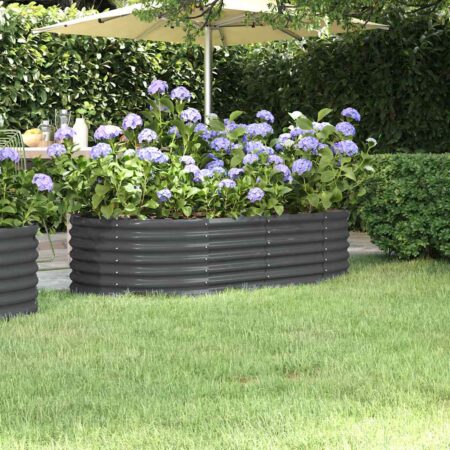 vidaXL plantekasse 152x80x36 cm galvaniseret stål antracitgrå