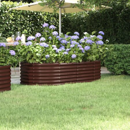 vidaXL plantekasse 152x80x36 cm galvaniseret stål brun