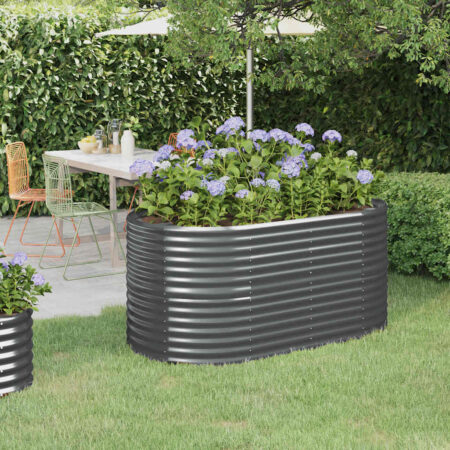 vidaXL plantekasse 152x80x68 cm galvaniseret stål antracitgrå