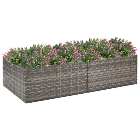 vidaXL plantekasse 157x80x40 cm polyrattan grå
