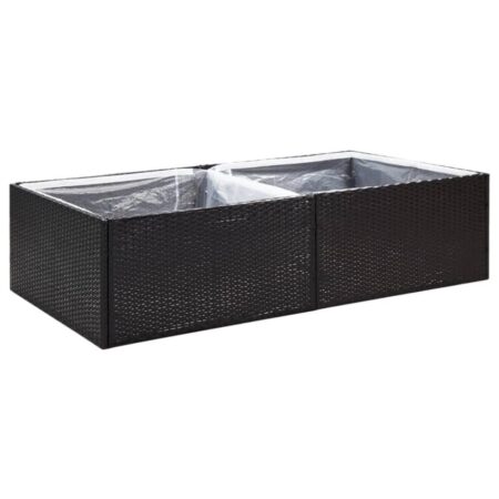 vidaXL plantekasse 157x80x40 cm polyrattan sort
