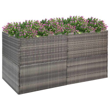 vidaXL plantekasse 157x80x80 cm polyrattan grå