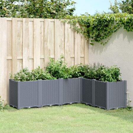 vidaXL plantekasse 160x120x53 cm PP grå