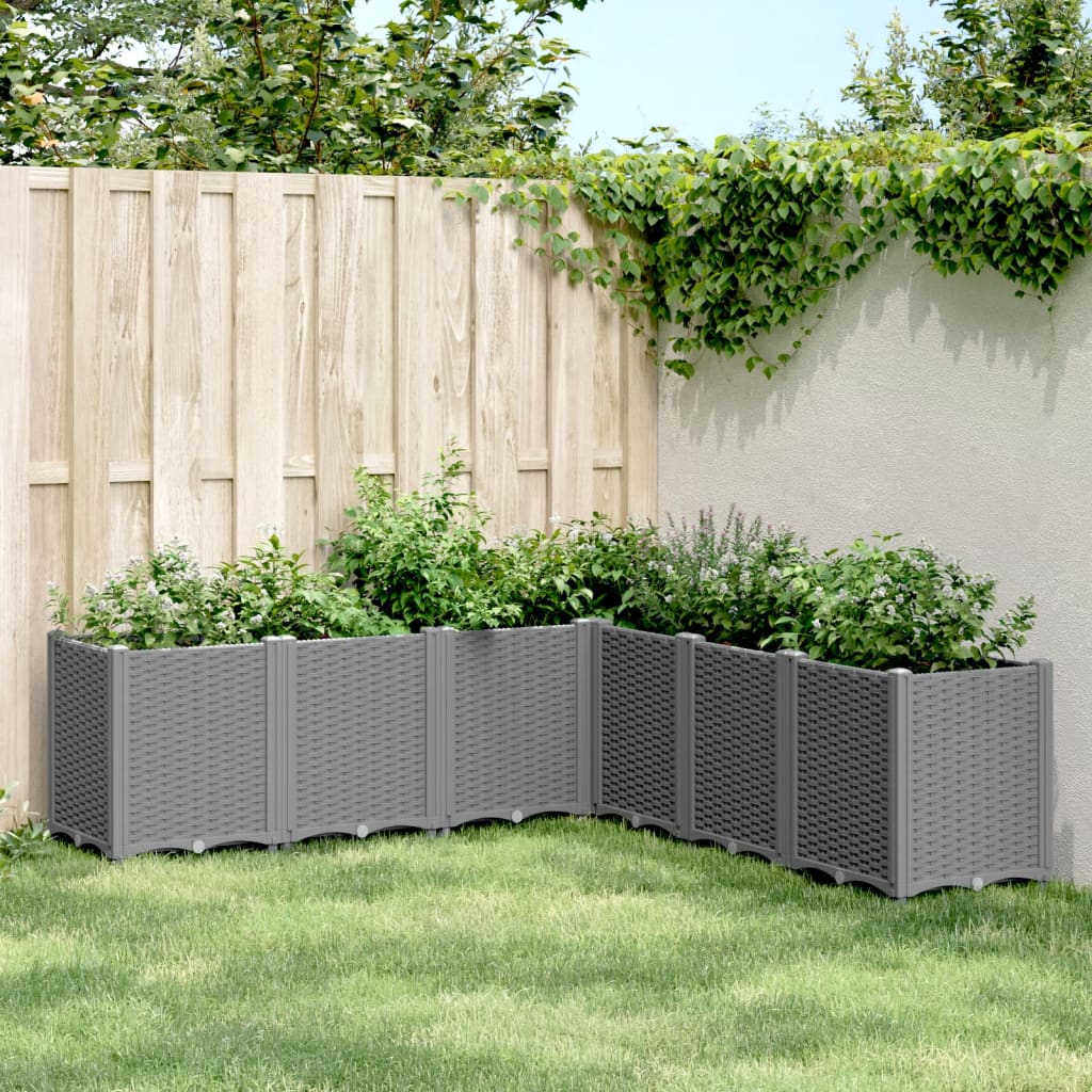 vidaXL plantekasse 160x160x53 cm PP lysegrå vidaXL plantekasse 160x160x53 cm PP lysegrå