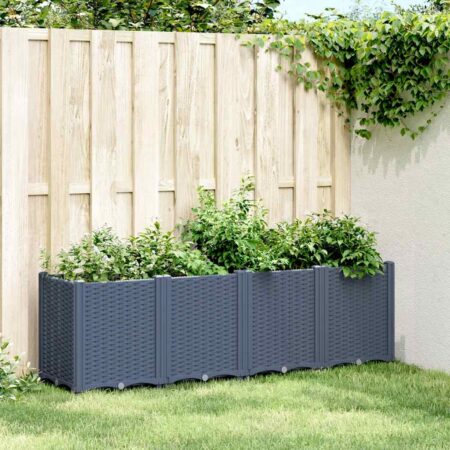 vidaXL plantekasse 160x40x53 cm PP blågrå