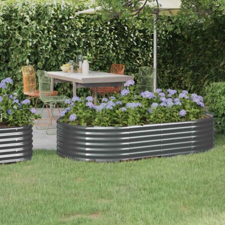 vidaXL plantekasse 175x100x36 cm galvaniseret stål antracitgrå