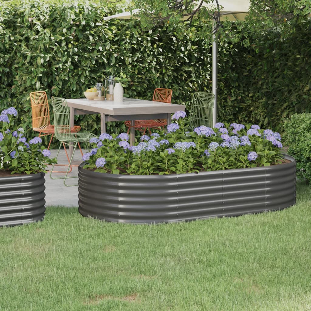 vidaXL plantekasse 175x100x36 cm galvaniseret stål grå vidaXL plantekasse 175x100x36 cm galvaniseret stål grå