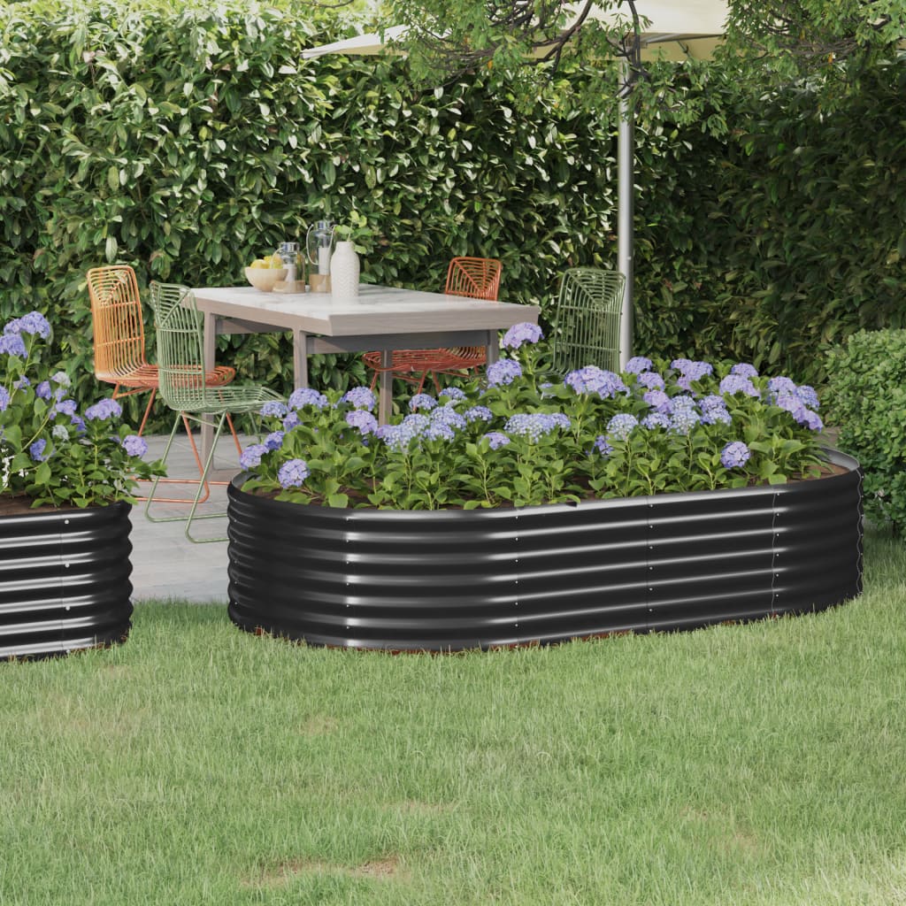 vidaXL plantekasse 175x100x36 cm pulverlakeret stål antracitgrå vidaXL plantekasse 175x100x36 cm pulverlakeret stål antracitgrå
