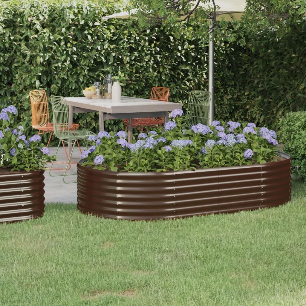 vidaXL plantekasse 175x100x36 cm pulverlakeret stål brun vidaXL plantekasse 175x100x36 cm pulverlakeret stål brun
